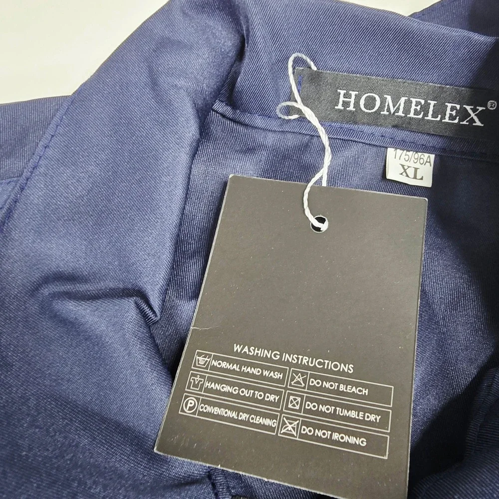 Homelex Mens Navy Blue Long Sleeve Zip Front Coveralls XL Workwear Jumpsuit